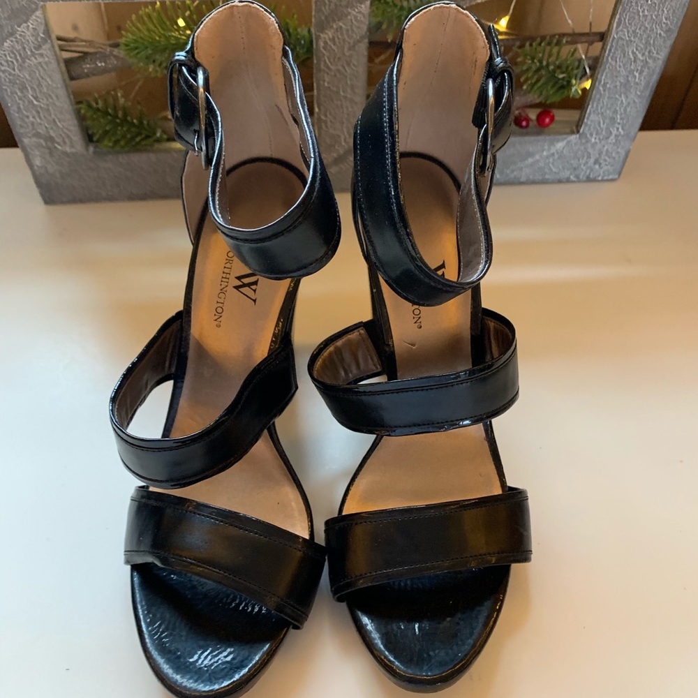 Worthington Black Strappy Stiletto Sandals